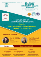 One Day National Level workshop on “Drone Technology” 2024 Workshop Poster